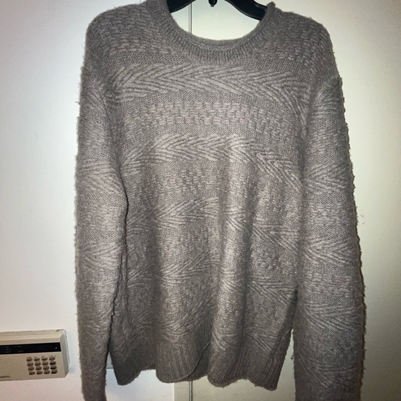 Abercrombie and Fitch Cozy Gray Knit Sweater pullover grey XL men’s - Picture 1 of 4